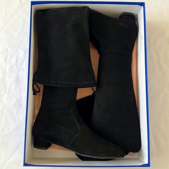 Stuart Weitzman Suede Genna 25 Over the Knee City Boot Size 6.5 Black Pull On - Picture 10 of 12